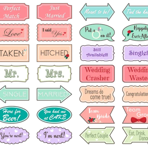 firebooth wedding prop signs