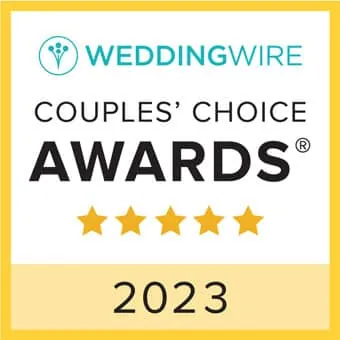 WeddingWire Couples' Choice Awards 2023 for Stay Golden Photo Booth with 5-star rating