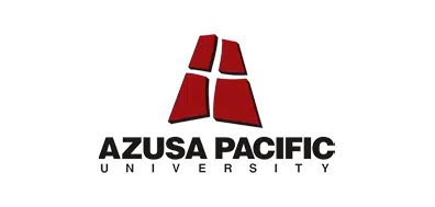 Azusa Pacific University logo on transparent background, client of Stay Golden Photo Booth
