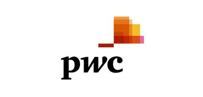 PwC logo on transparent background, client of Stay Golden Photo Booth