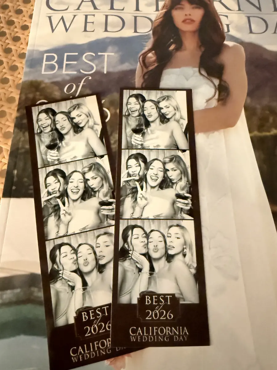 Vintage Photo Booth Strips from Glam Booth on a Wedding Day