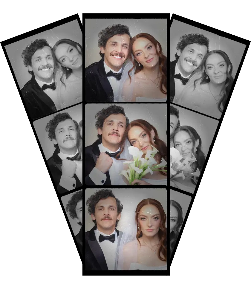 Vintage photo booth strips for newly wed couples 1